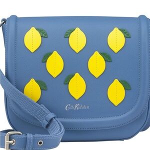 Cath Kidston lemon 🍋 leather bag blue